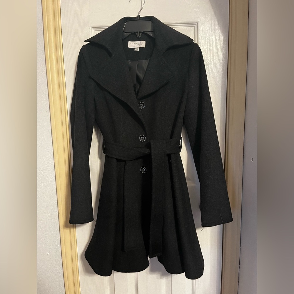 Laundry by Shelli Segal Black Wool Peacoat